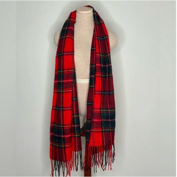 Two Plaid Fringed Scarves/Wraps - Picture 6 of 8